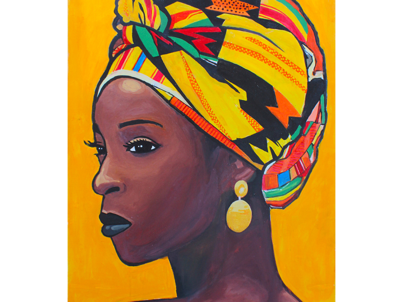 Aissatou: Beautiful African woman with headwrap