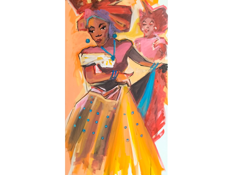 African women Fashion colorful abstract Acrylic canvas art – wall décor